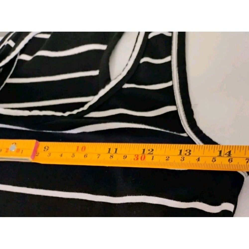 Zanzea Striped Maxi Dress Size 4 Black White Sleeveless Stretch Summer - Picture 6 of 6